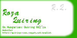 roza quiring business card
